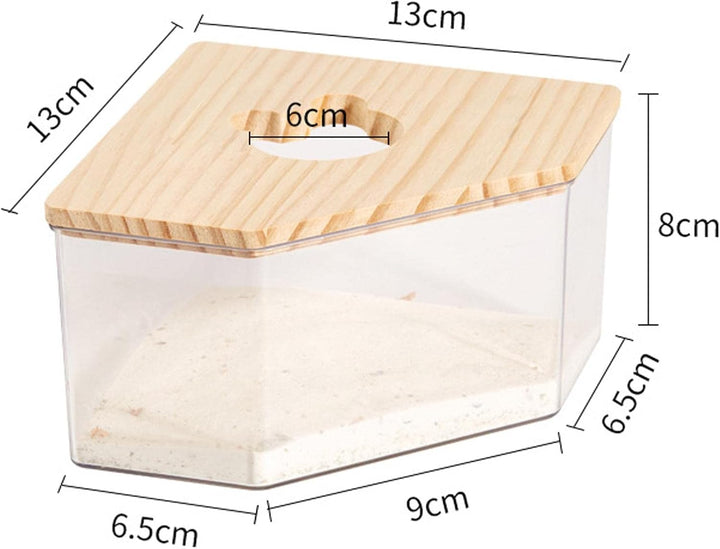 Milageto Hamster Sandbad Ecke, Hamster Toilette Klein, Transparenter 2-in-1 Bad & Toilettenschale au