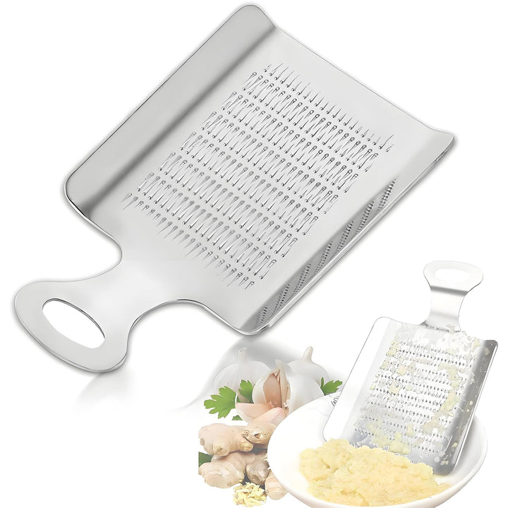 Edelstahl Ingwerreibe, Knoblauchreibe, Ingwer Knoblauch Wasabi-Reibe, Silber Crusher Knoblauchpresse