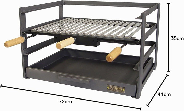 Imex El Zorro Grillschublade mit Grillrost, Schwarz, 72 x 41 x 35 cm,