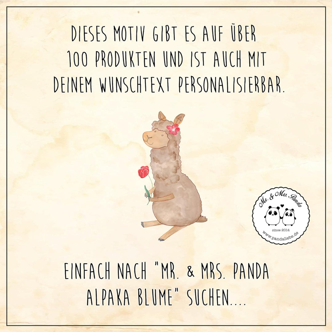 Mr. & Mrs. Panda Motiv WC Sitz Alpaka Blume - Geschenk, Klobrille, Klodeckel, Lamas, Lama, Alpaka Sp