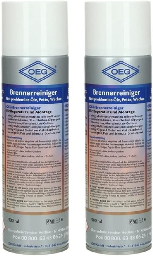 2 Stück OEG Brennerreiniger 500 ml Ölbrenner öldüsen Heizkessel löst Öle, Fette und Wachse