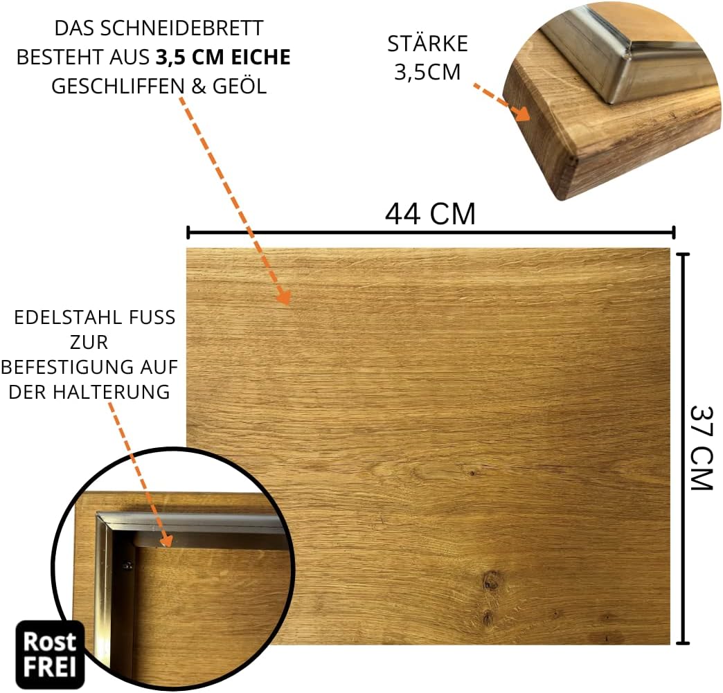Terma Zubehör Schneidebrett Holz Outdoor Küche, plancha Platte, feuerplatte Grill, Ablage für Feuerp