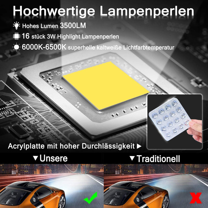 Froadp 4x 48W Offroad Scheinwerfer LED Arbeitsscheinwerfer Zusatzscheinwerfer Aussenlampen Aluminium