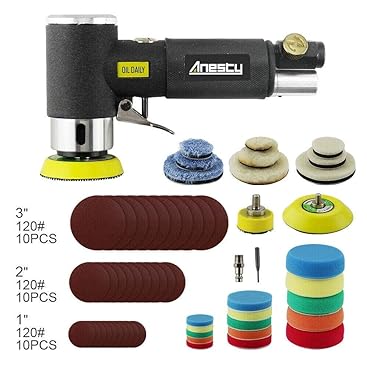 Anesty Mini Exzenterschleifer Druckluft Mini Exzenterschleifer 25mm/50mm/75mm Air Sander 1"/ 2"/3" K