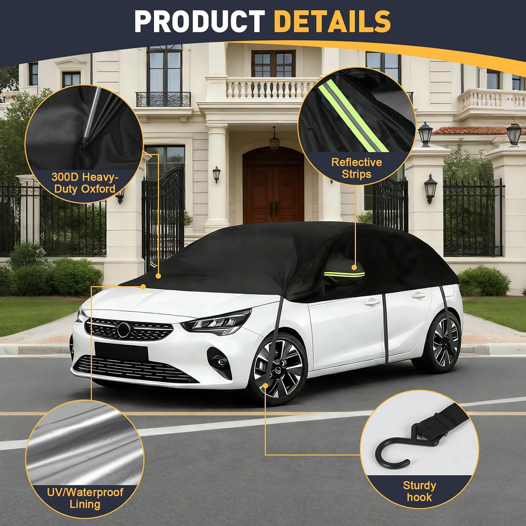 Halbe Autoabdeckung Ersatz Passend für Opel Corsa D Renault Clio VW Golf VW Polo, Universelle Sonnen
