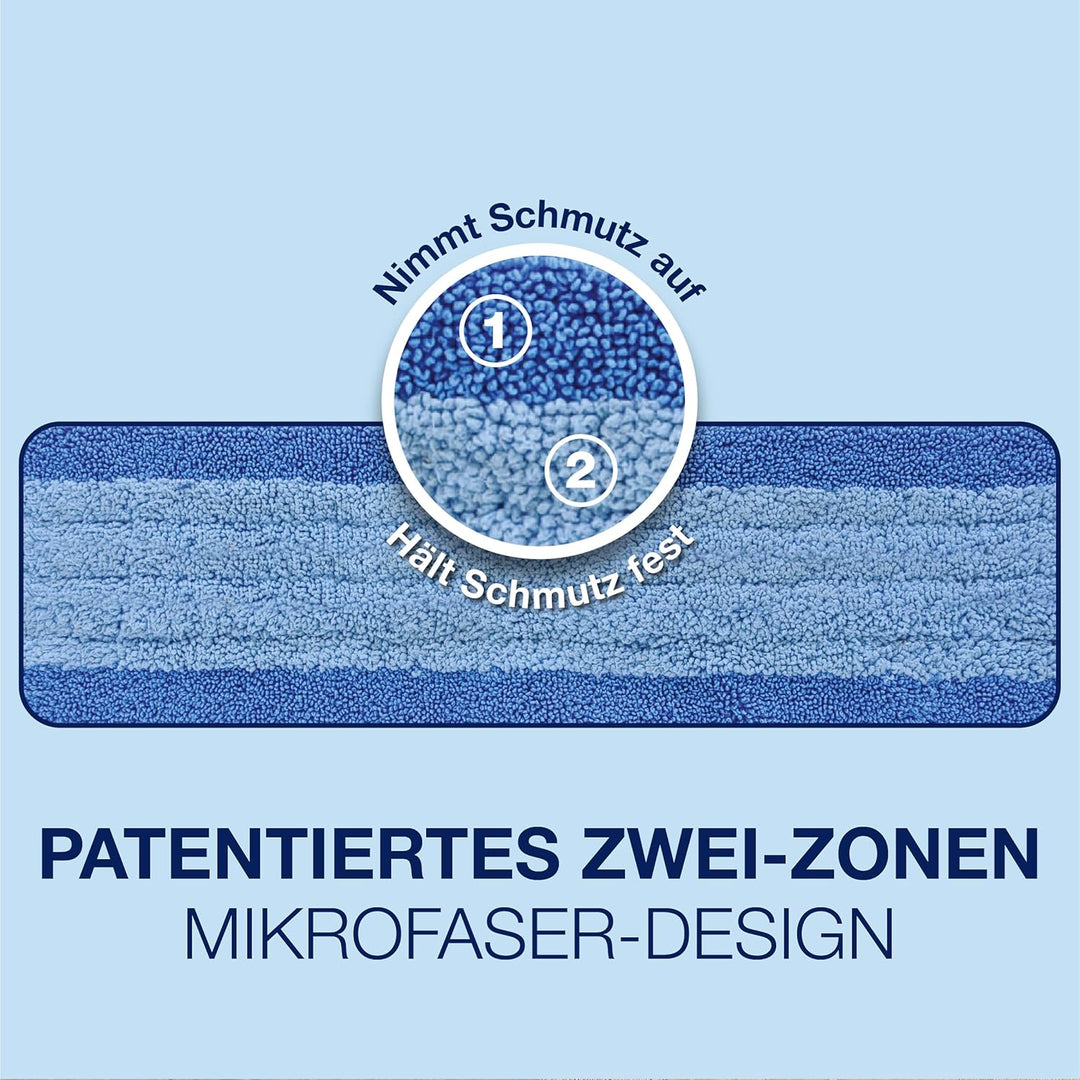 Bona Wischmopp Bezug Set mit 3 Wischbezügen, Mikrofaser Reinigungs-Pad mit Zwei-Zonen-Design für all