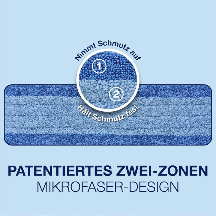 Bona Wischmopp Bezug Set mit 3 Wischbezügen, Mikrofaser Reinigungs-Pad mit Zwei-Zonen-Design für all