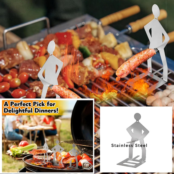 3 Stück Grill Wursthalter Aus Edelstahl Grillzubehör Lustiger Wursthalter Grill Kreativer Wurstständ
