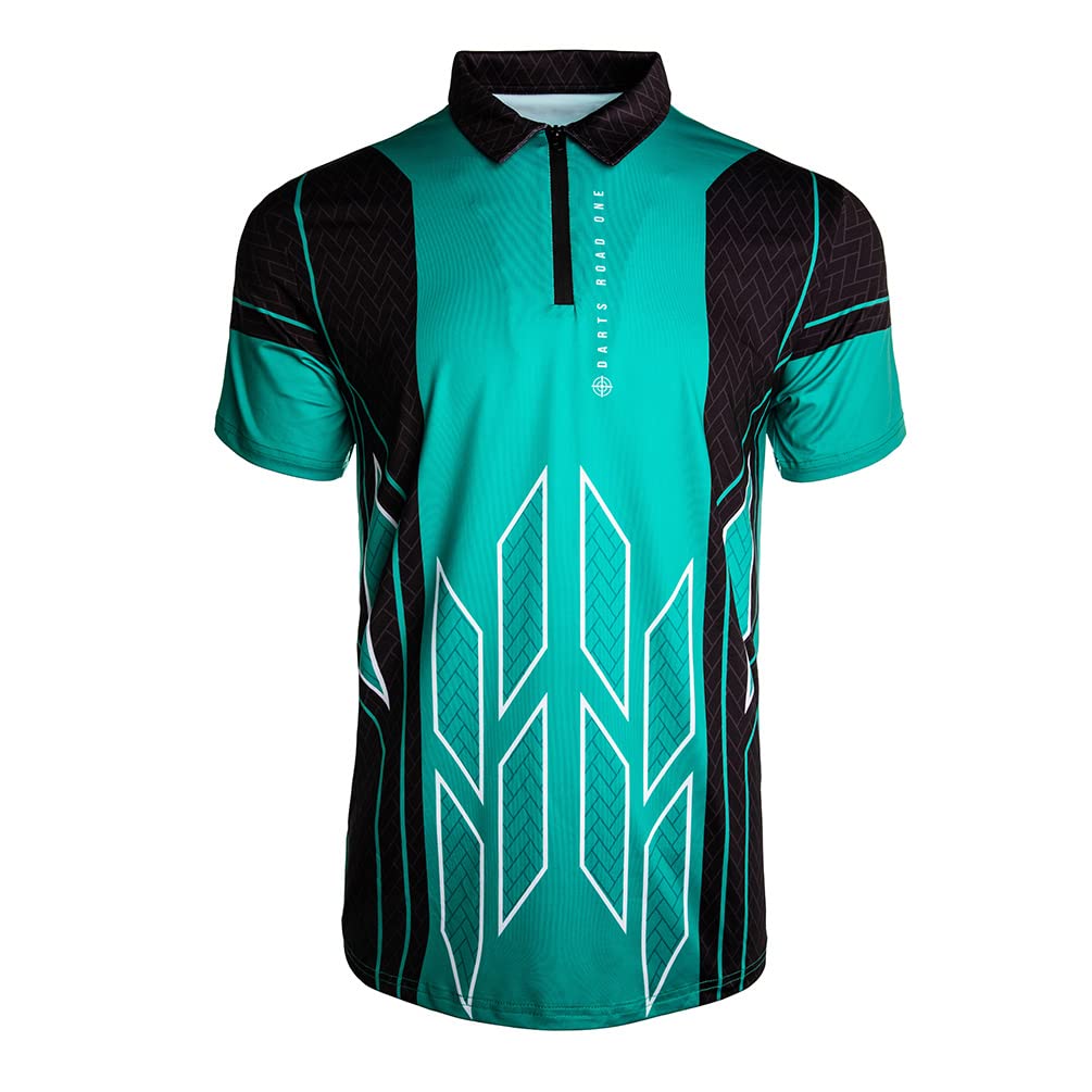 CUESOUL Darts Road ONE Atmungsaktiver Dart-Shirt 3XL Schwarz, 3XL Schwarz
