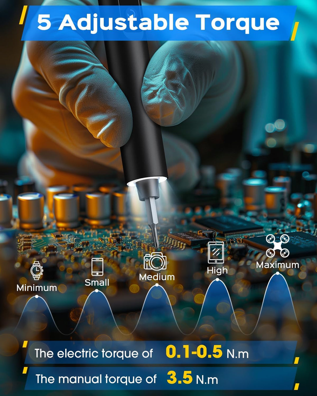 Mini Elektro Schraubendreher Set - 49 in 1 Magnetische Präzisions Electric Screwdriver - Akku Schrau