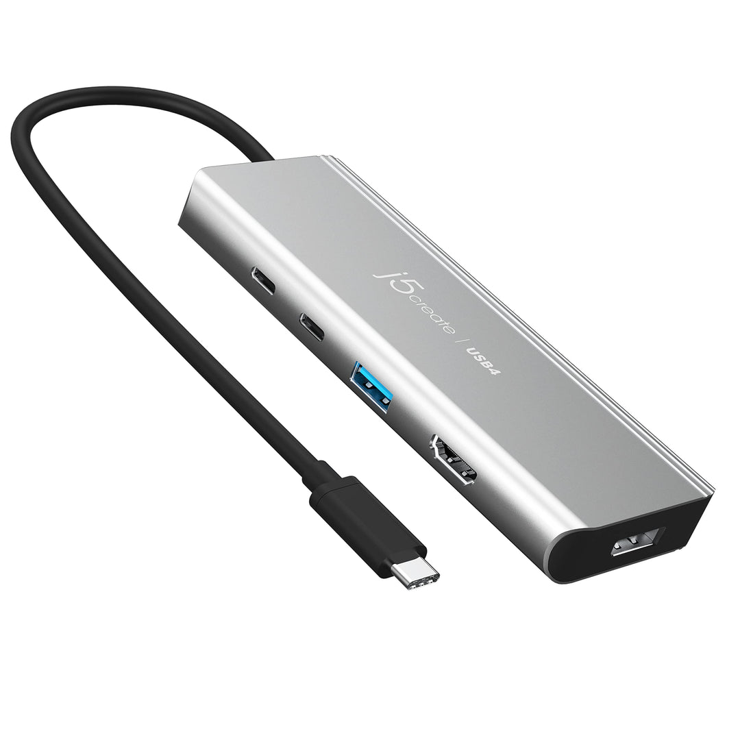j5create USB4 Multi-Port Hub-5 in 1 USB4 Hub mit PD 85W/Dual 4K Display/DisplayPort 1.4/USB-A/USB-C