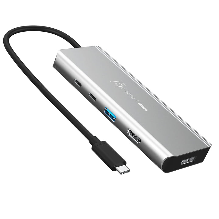 j5create USB4 Multi-Port Hub-5 in 1 USB4 Hub mit PD 85W/Dual 4K Display/DisplayPort 1.4/USB-A/USB-C