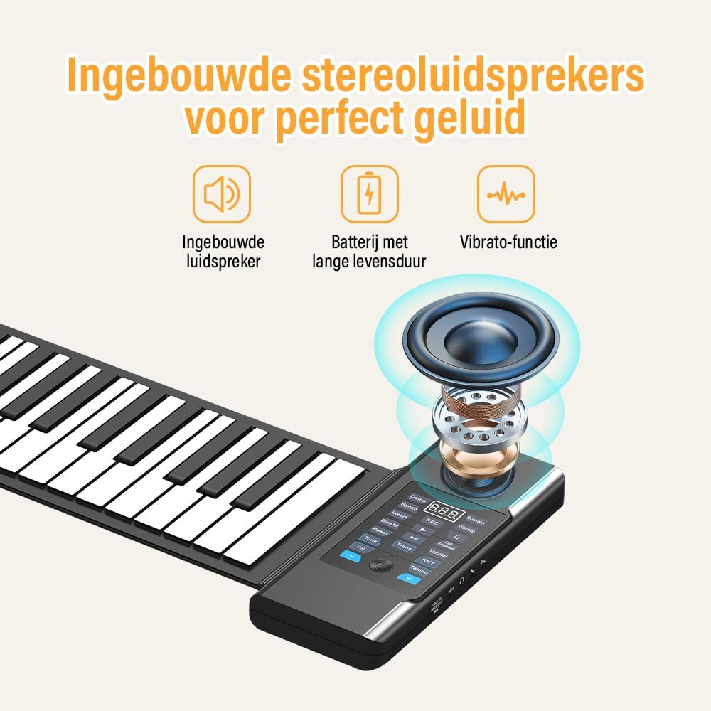 OYAYO Rollpiano 88 Tasten Roll Up Piano Keyboard Unterstützt MIDI mit 128 Tönen und Rhythmen, Rollkl