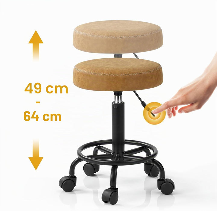 Ergonomischer Rollhocker Drehhocker 48-58cm Braun Braun 1, Braun 1