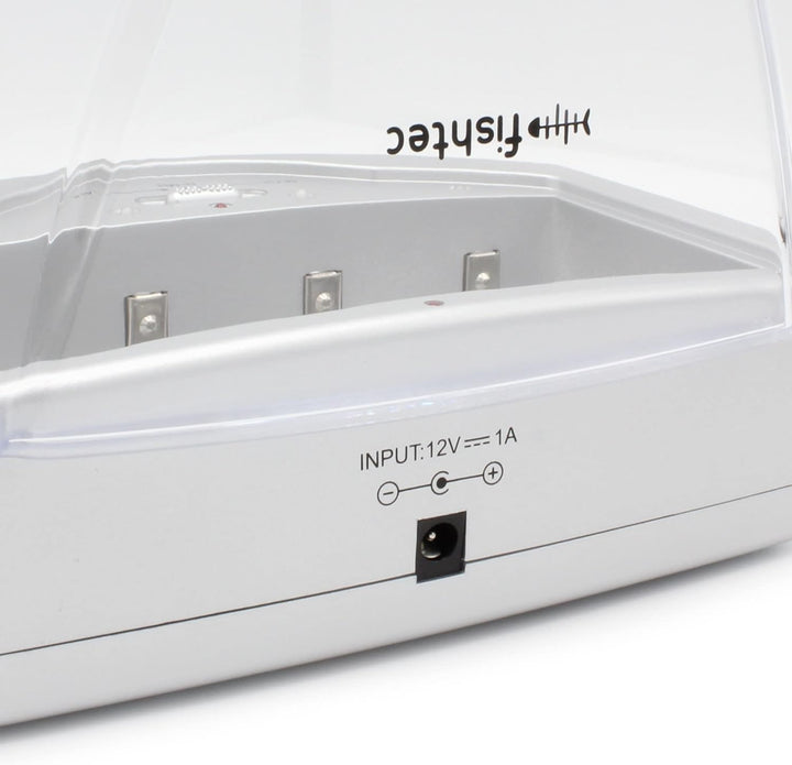 FISHTEC Universal Ladegerät für Batterien AA/LR6, AAA/LR3, C/LR14, D/LR20, 9V, NiCd und NiMh + ALKAL