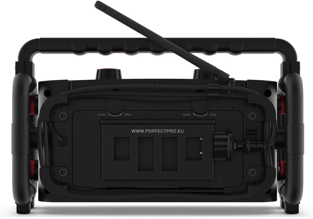 PerfectPro Baustellenradio Workstation, DAB+, Bluetooth und UKW-Empfang, Radio mit AUX und USB-Einga