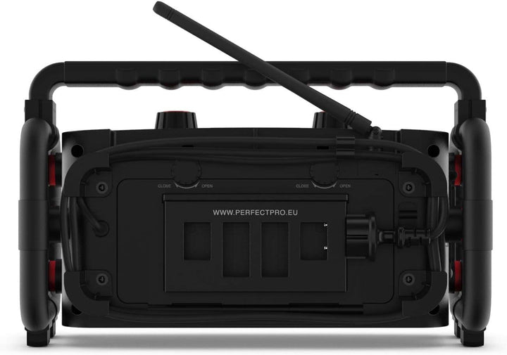 PerfectPro Baustellenradio Workstation, DAB+, Bluetooth und UKW-Empfang, Radio mit AUX und USB-Einga