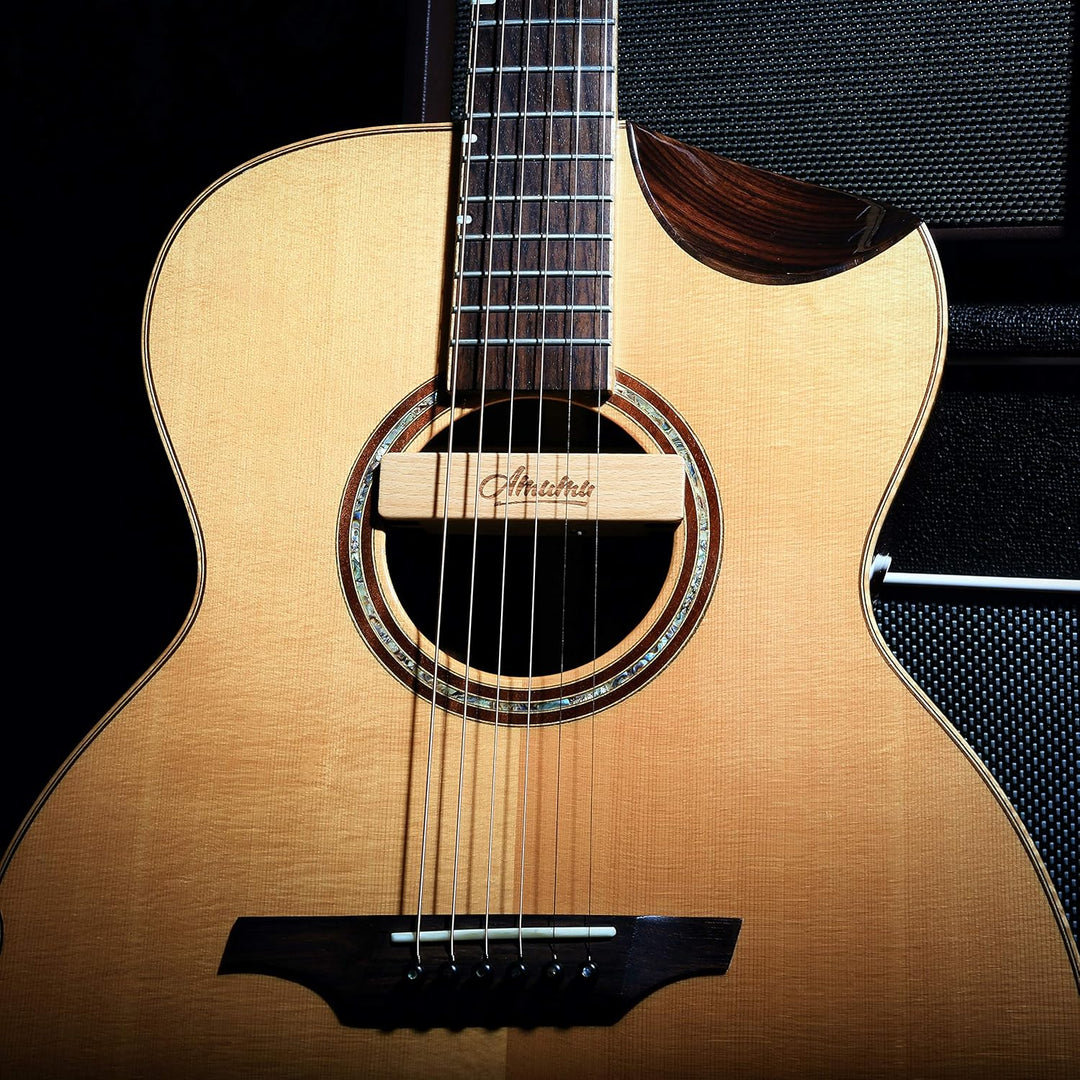 AMUMU NEO-SP31 passiver Neodym-Magnet-Schallloch-Tonabnehmer für Stahlsaiten-Akustikgitarren, Einzel