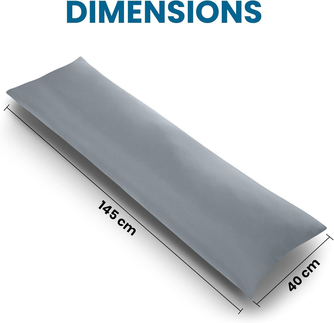 Utopia Bedding Seitenschläferkissen Körperkissen Schwangerschaftskissen | 40x145 cm Grau Bezug aus w