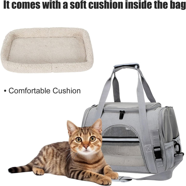 Transporttasche für Haustiere+ Fleecematte, Transporttasche für Katzen und Kleinere Hunde bis 10 kg,