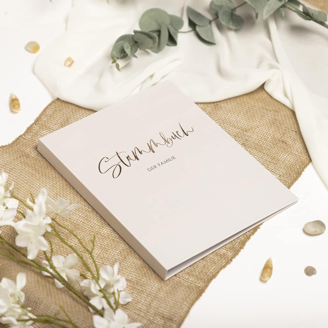 Stammbuch der Familie - Familienstammbuch Hochzeit Standesamt - Deluxe Serie - Hardcover DIN A4 (Bei
