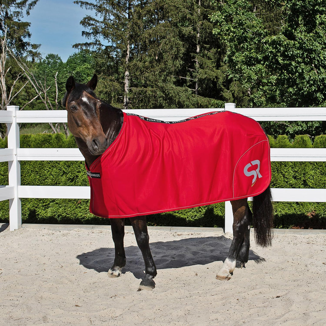 Sunride Abschwitzdecke für Pferde (Boston) aus Softshell mit Fleece - schnelltrocknend, reflektieren
