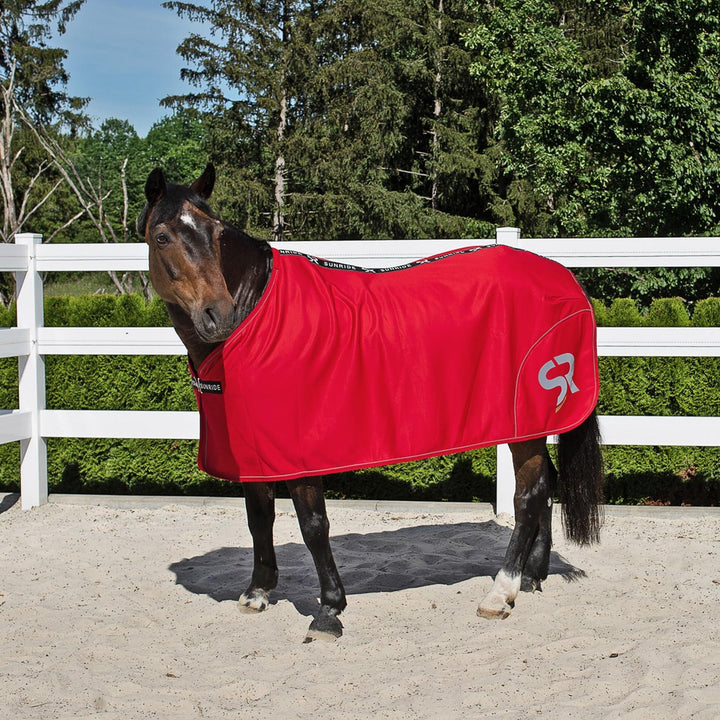 Sunride Abschwitzdecke für Pferde (Boston) aus Softshell mit Fleece - schnelltrocknend, reflektieren