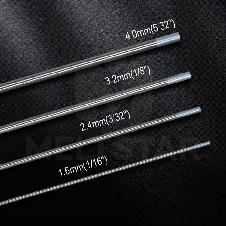 MELTSTAR WC20 Graue Elektrode aus 98% reinem Wolfram und 2% Ceroxid (10 Stück, Ø1.6 x 175 mm) – stra