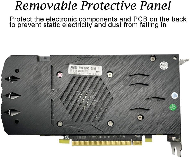 QTHREE Radeon RX 580 Grafikkarte, 8G D5 256-bit, HDMI, 2X DisplayPort, DirectX 12, 8 PIN Additional