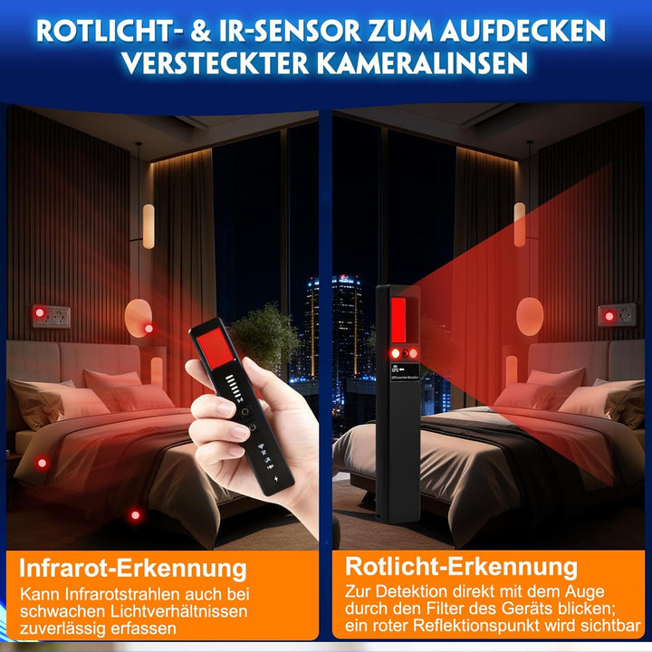 Versteckter Kamera Detektor - Wanzen Detektor - und Abhörgerätedetektor, GPS Tracker Finder, Anti-Sp