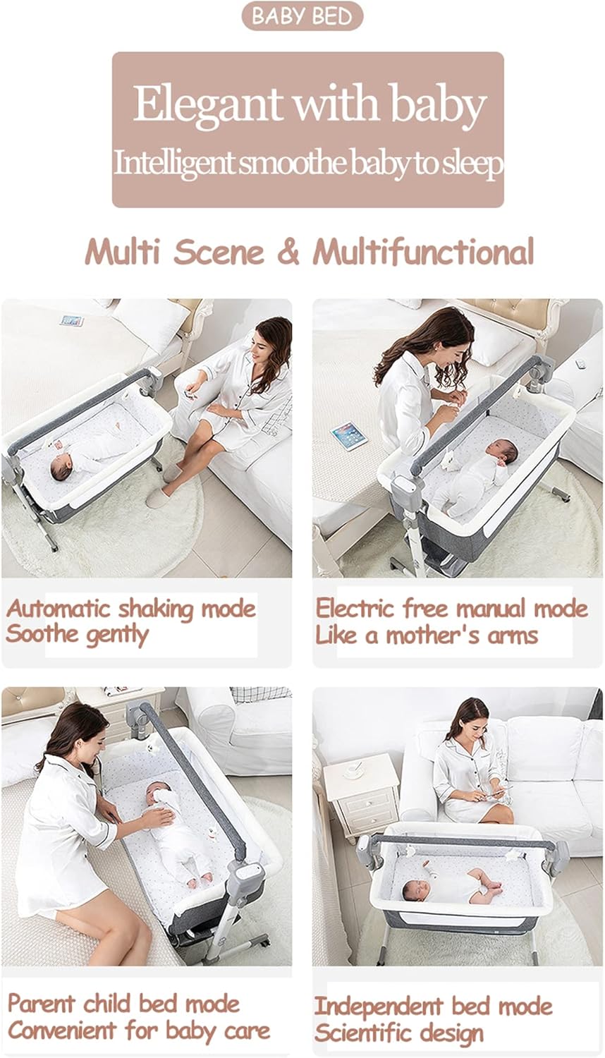 Beistellbett Baby, Convertible Grosser Raum Babybett für Co-Sleeping, Beistellbett Baby Boxspringbet