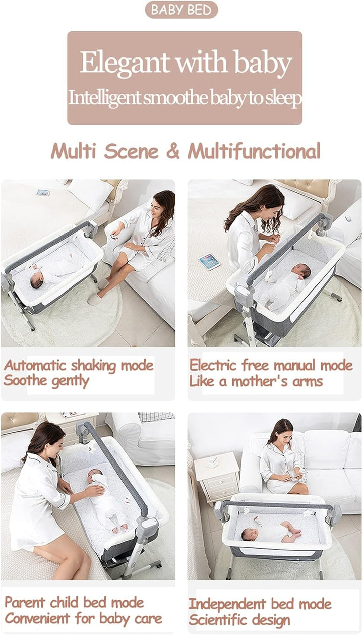 Beistellbett Baby, Convertible Grosser Raum Babybett für Co-Sleeping, Beistellbett Baby Boxspringbet
