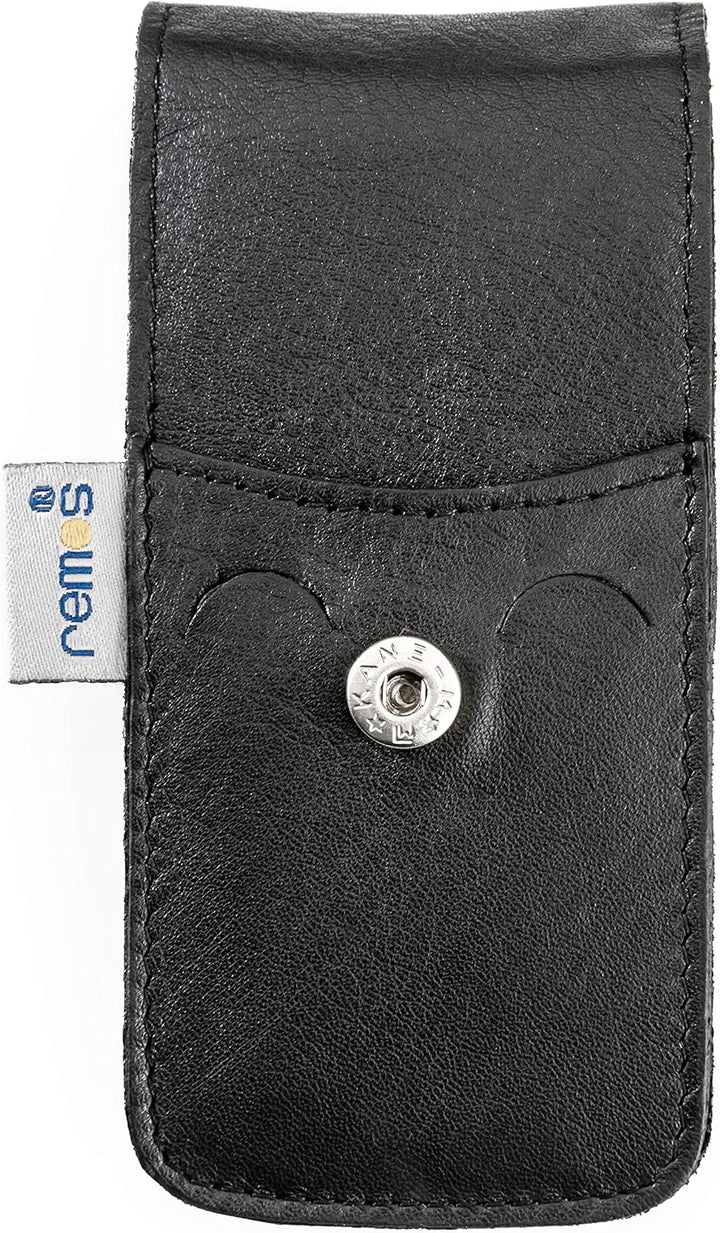 REMOS Nageletui leer aus echtem Leder zum Bestücken mit 3 Instrumenten - schwarz, Schwarz