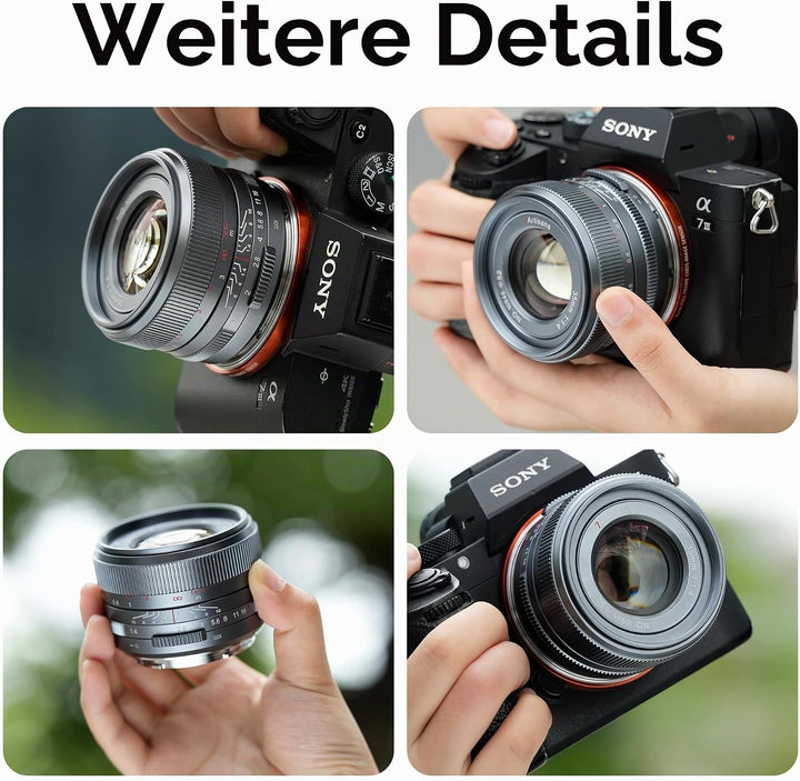 7artisans 35 mm F1.4 Mark Ⅱ Vollformat Festbrennweite mit manueller Fokussierung und grosser Blende,
