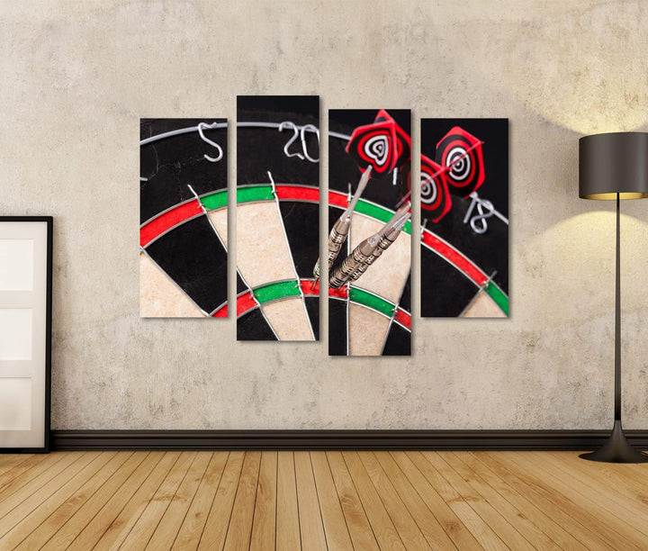 islandburner Bild auf Leinwand Darts Pfeile Bull'S Eye Darting Hobbyraum Hobbykeller Bilder Wandbild