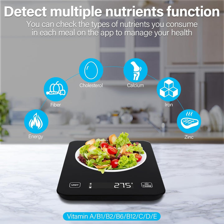 Küchenwaage Digital,Präzise digitale Waage für Ernährung mit LCD Display, mit App Smart Scale,für an