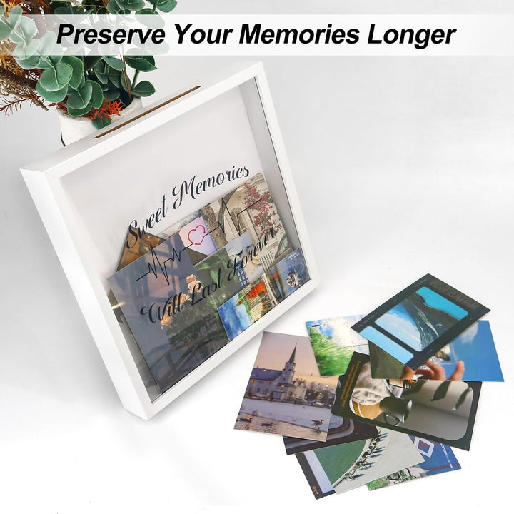 FramePro 30x30 3D Bilderrahmen Schattenbox mit Glasscheibe Ticketstummel Reise Abenteuer Archivbox R