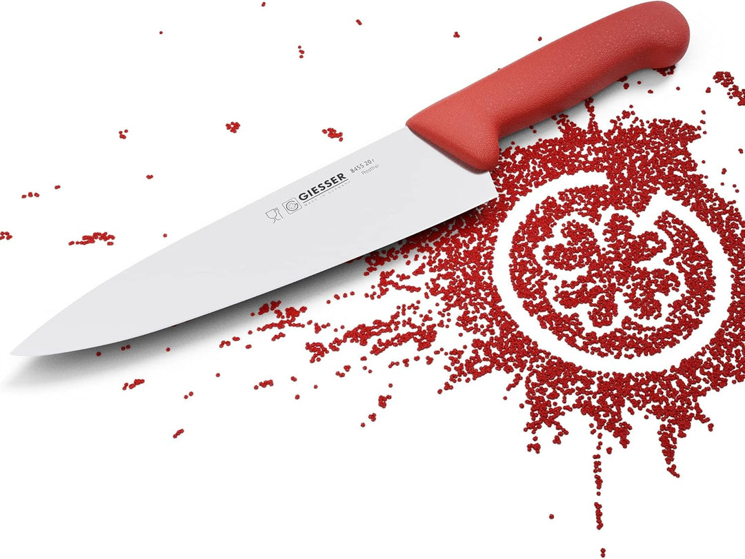 Giesser seit 1776 - Made in Germany - Kochmesser rot, Basic Red, Klinge 20 cm, rutschfest, Küchenmes
