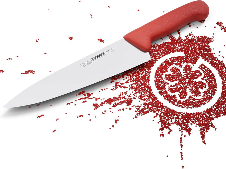 Giesser seit 1776 - Made in Germany - Kochmesser rot, Basic Red, Klinge 20 cm, rutschfest, Küchenmes