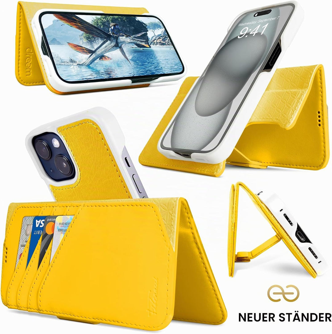 Dreem Fibonacci kompatibel mit iPhone 15 Brieftaschen-Etui / 2-in-1 stossfestes Etui und abnehmbares