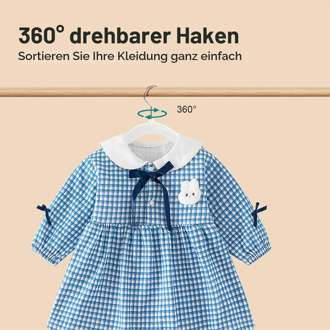 Wellong Kleiderbügel für Kinder, 35 cm Kinderkleiderbügel aus Samt, rutschfeste Kleiderbügel mit 360