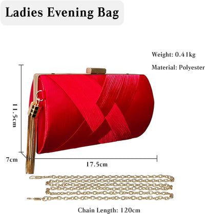 CORIOS Damen Clutch Tasche Abendtasche Fransen Kettentasche Tasche Luxurious Klein Umhängetasche Ele