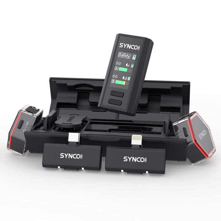 SYNCO G4 Kabelloses Lavalier-Mikrofon für iPhone7-17/Android/Kamera, 2,4 GHz Dual-Channel, 20 h Akku