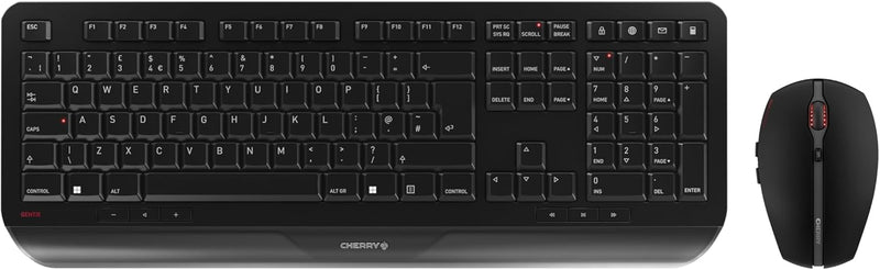 CHERRY GENTIX Desktop - kabelloses Tastatur- und Maus-Set - UK Layout, QWERTY Tastatur - schwarz Bri