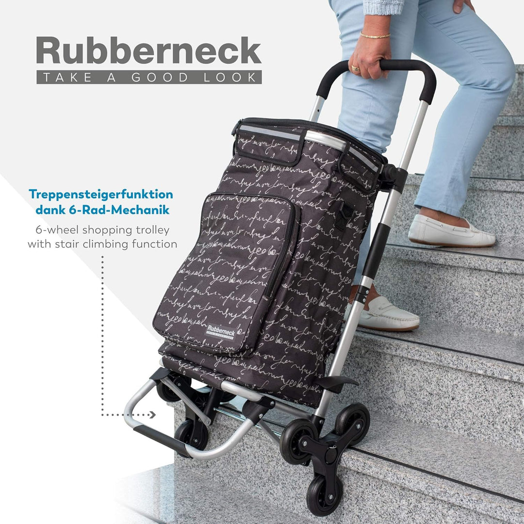 Rubberneck Einkaufstrolley - Klappbarer Einkaufswagen - Kühlfach - Höhenverstellbarer Griff -, Schwa