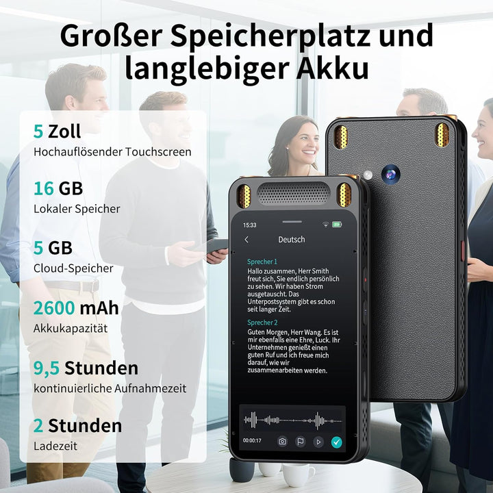 Note AI Digitales Diktiergerät Mit Wiedergabefunktion,Voice Recorder Unterstützung Kostenlose Transk