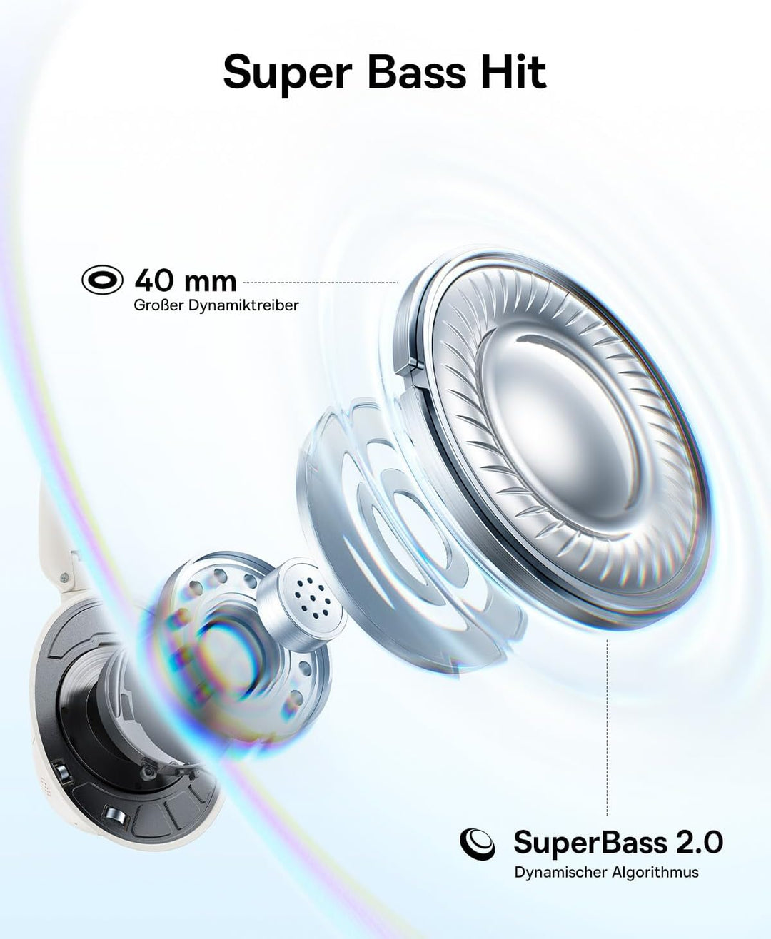 Baseus BH1 NC Lite Bluetooth Kopfhörer, Over-Ear-Kopfhörer mit Active Noise Cancelling, tiefer Bass,