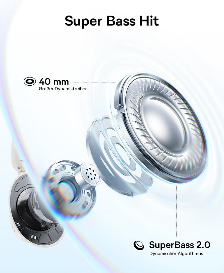 Baseus BH1 NC Lite Bluetooth Kopfhörer, Over-Ear-Kopfhörer mit Active Noise Cancelling, tiefer Bass,