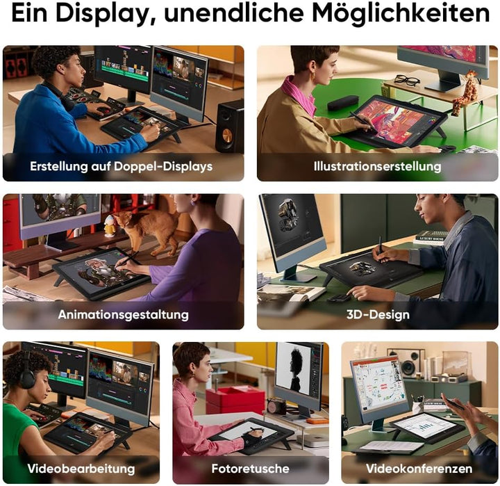 XPPen 4K Grafiktablett mit Display, Artist Pro 19 Gen 2, 18,4 Zoll Grafikmonitor, 16K X3 Pro Stift,
