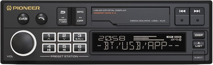 Pioneer SXT-C10PS Autoradio 1-DIN: Retro-Design mit modernster Technik, Bluetooth®, DAB+, USB, AUX,